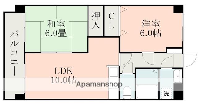 マーカス菊南(2LDK/3階)の間取り写真