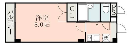 ハイムセラ春日(1K/2階)の間取り写真