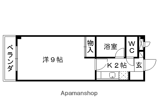 メイン25(1K/3階)の間取り写真