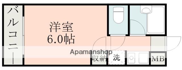 キャッスルマンション(ワンルーム/3階)の間取り写真