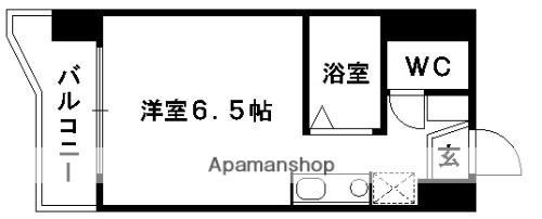 ルフェール熊本通町(ワンルーム/6階)の間取り写真