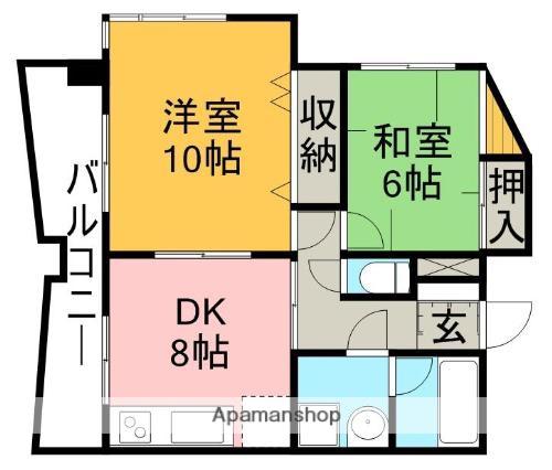 ゴールデン東海(2DK/5階)の間取り写真