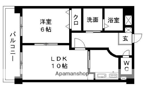 ハイムセラ船場(1LDK/10階)の間取り写真