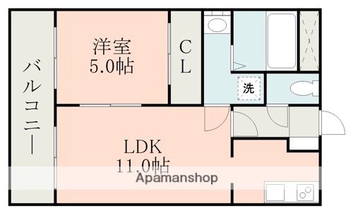 ウイングス6番館(1LDK/2階)の間取り写真