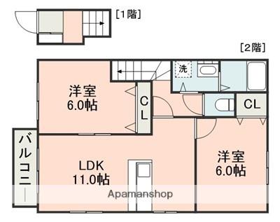 ヨーロピアンシャレー葉山台壱番館(2LDK/2階)の間取り写真