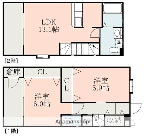 テラーサ弐番館(2LDK/3階)の間取り写真