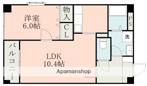コートベネッセ熊本駅南(1LDK/4階)の間取り写真