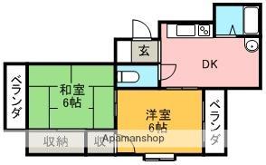 ドリームマンション(2DK/2階)の間取り写真