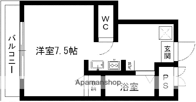 千葉城ビルⅡ(ワンルーム/3階)の間取り写真