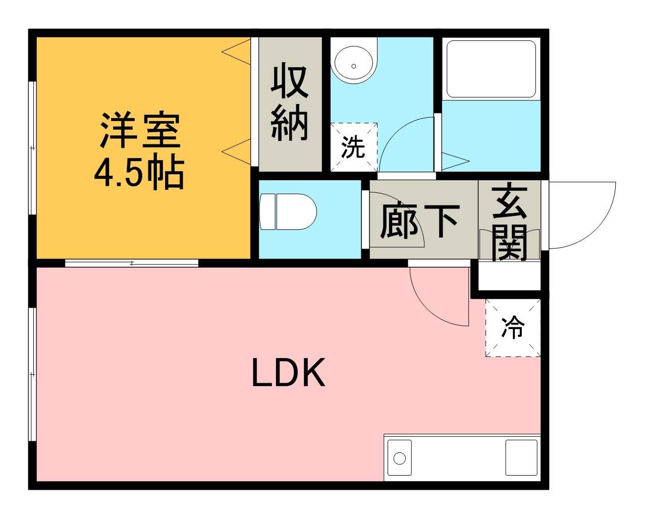 モナリエ・マイ(1LDK/2階)の間取り写真