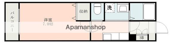 オールージュM1(1K/4階)の間取り写真