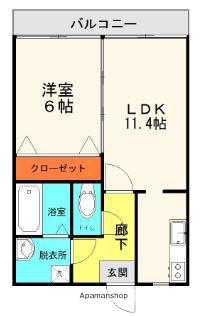 マンショングランドールⅡ(1LDK/2階)の間取り写真