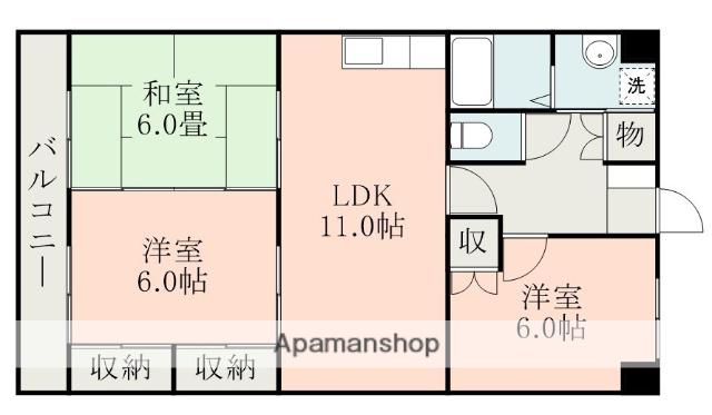 カーサ出水(3LDK/2階)の間取り写真