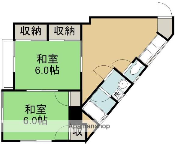 リンデンバウムまつばせ(2K/2階)の間取り写真