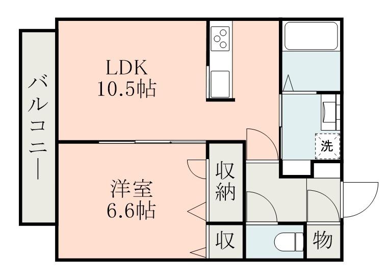 マンダリーナ (1LDK/2階)の間取り写真