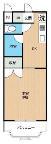 フェリーチェカーサ島崎(1DK/1階)の間取り写真
