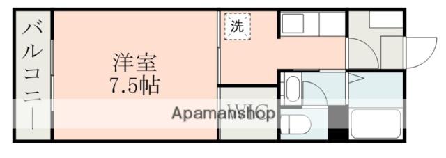 ライラック松原(1K/2階)の間取り写真