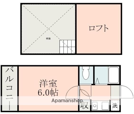 ツインヒルズ帯山(1K/1階)の間取り写真