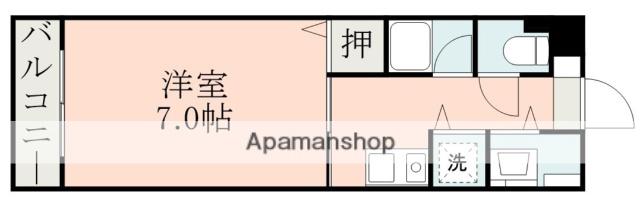 リバーシティー九品寺南(1K/1階)の間取り写真