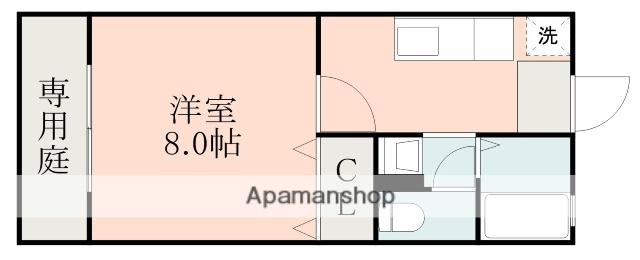 くすのき荘(1K/1階)の間取り写真