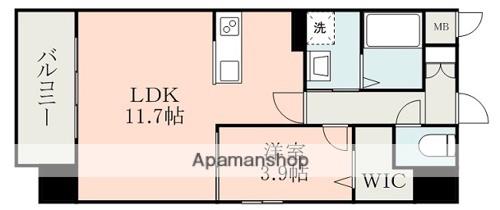 S-FORT熊本慶徳(1LDK/9階)の間取り写真