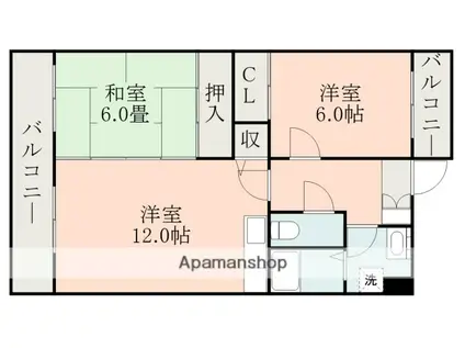 グレースコーポA棟(2LDK/1階)の間取り写真