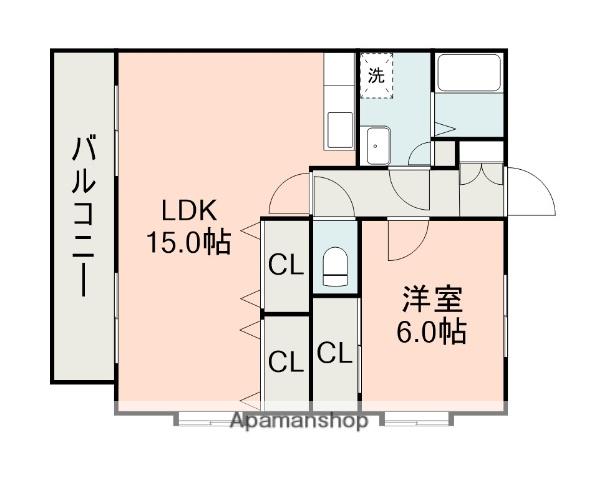 エクメーネ大手島(1LDK/1階)の間取り写真