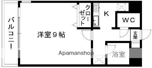 サンホワイト新町(1K/13階)の間取り写真