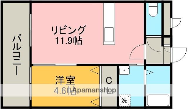 コンフォート出水(1LDK/2階)の間取り写真