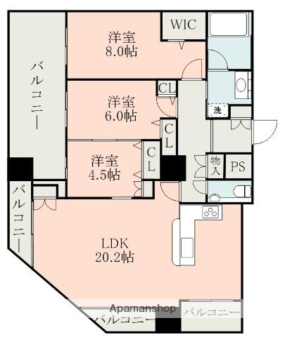 Dグラフォート熊本タワー(3LDK/23階)の間取り写真