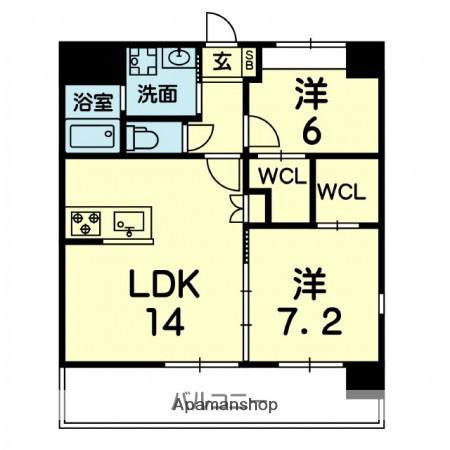 レユシール坪井(2LDK/11階)の間取り写真