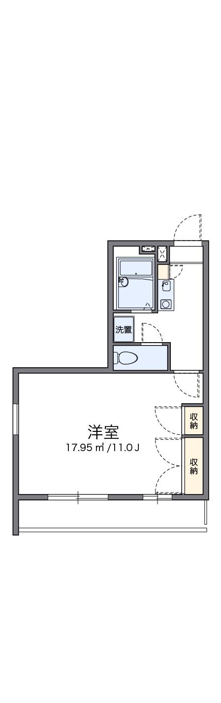 レオパレスはませんB(1K/3階)の間取り写真