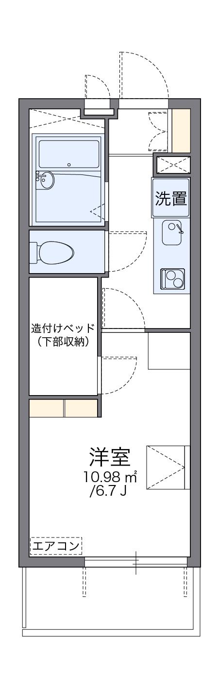 レオパレスくまもと(1K/1階)の間取り写真