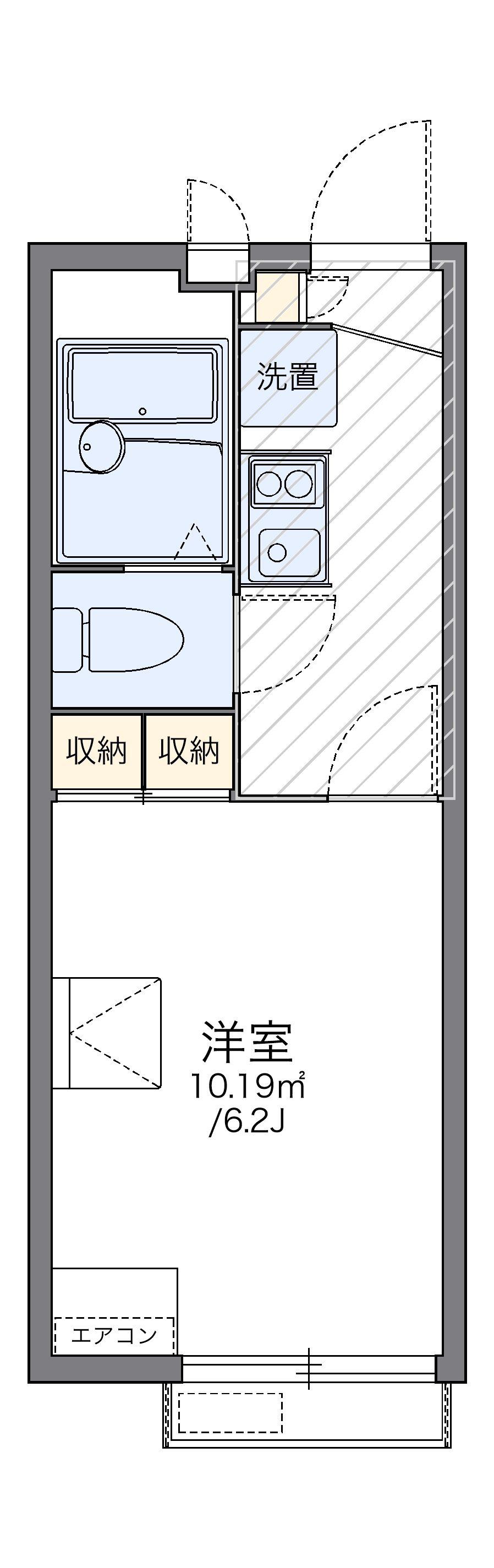 レオパレスKOSENⅡ(1K/1階)の間取り写真