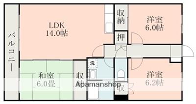 ブルック出水(3LDK/3階)の間取り写真