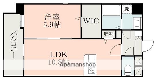 PRIMEVERE慶徳(1LDK/3階)の間取り写真