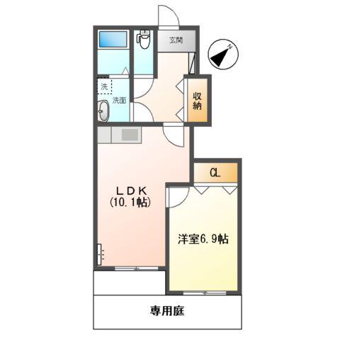 WOOD STOCK ONE(1LDK/1階)の間取り写真