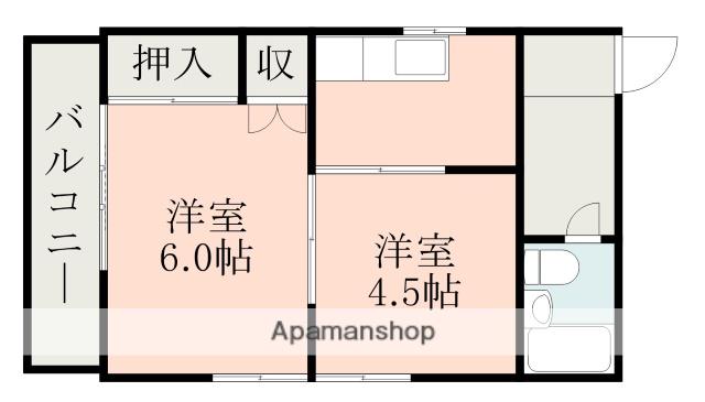 コトヒラコーポ(2K/1階)の間取り写真