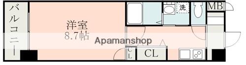 ニューリバー萩原(1K/4階)の間取り写真