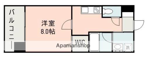 PRELUDE新町(1K/13階)の間取り写真