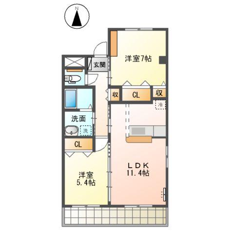 DOLCE(2LDK/2階)の間取り写真