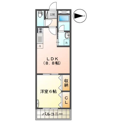 サンタプレイス(1LDK/1階)の間取り写真