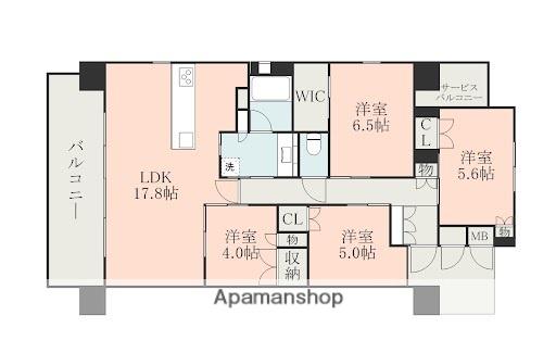 クレアホームズ新町レジデンス(4LDK/8階)の間取り写真