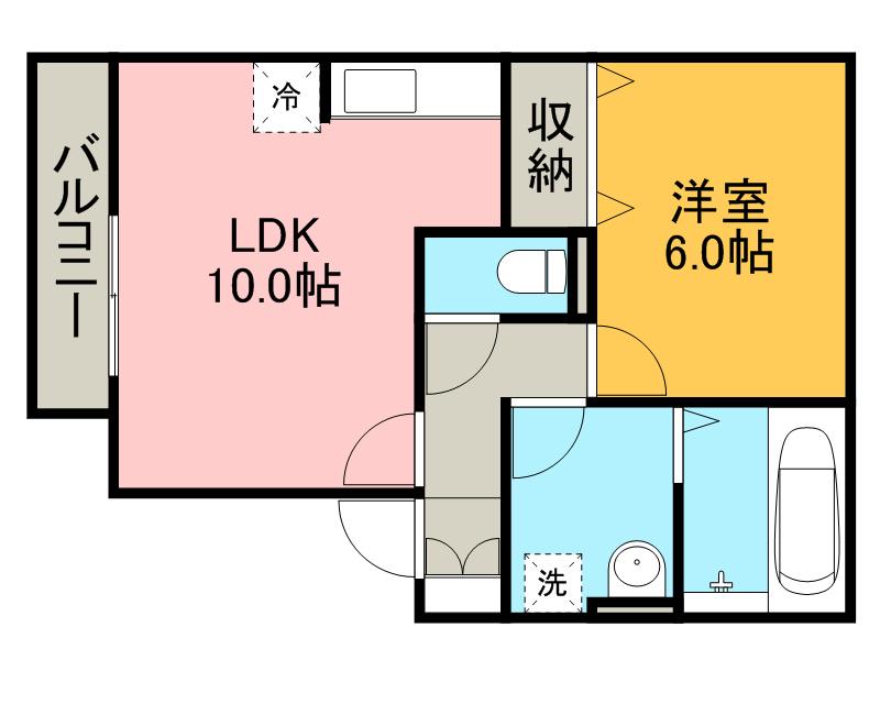 セジュール椿(1LDK/2階)の間取り写真
