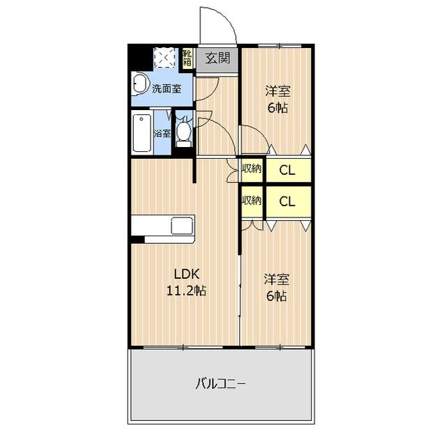 リヴィエールⅠ(2LDK/3階)の間取り写真