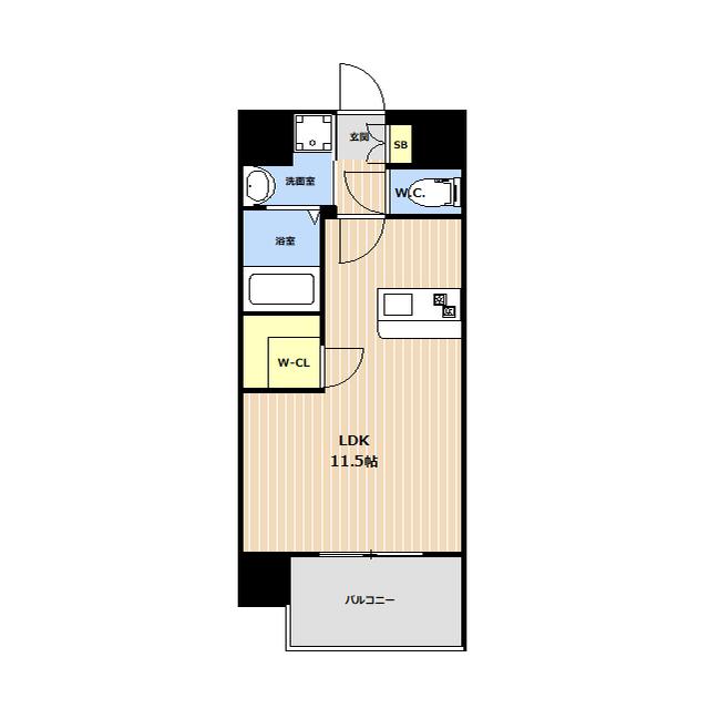 LIBTH熊本駅前(ワンルーム/7階)の間取り写真