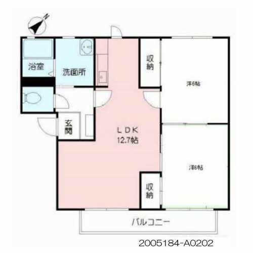 サンビレッジ二番館(2LDK/2階)の間取り写真