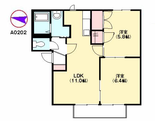 セントレージTMR(2LDK/2階)の間取り写真