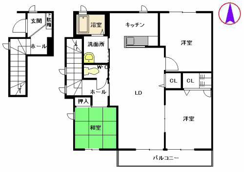 ラプランタン(3LDK/2階)の間取り写真