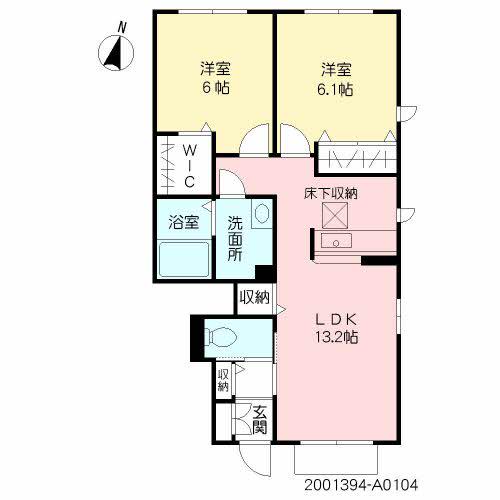 フォレナミユキ A棟(2LDK/1階)の間取り写真